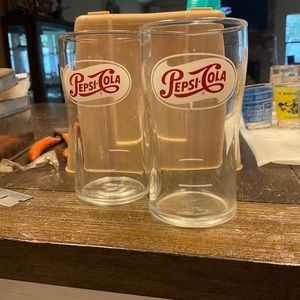 Pepsi (2) pair of 6oz vintage glasses